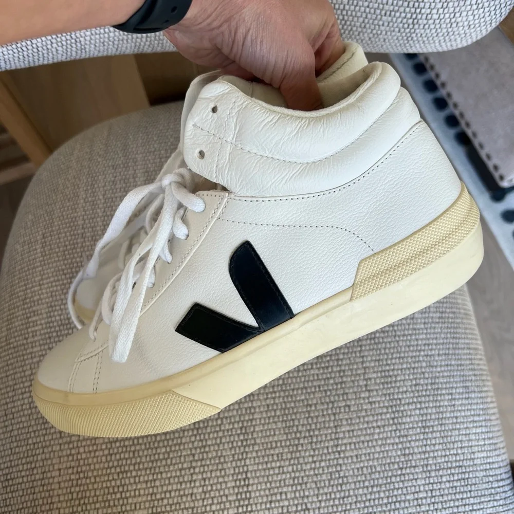 Veja Minotaur High Top Sneakers in Black and White